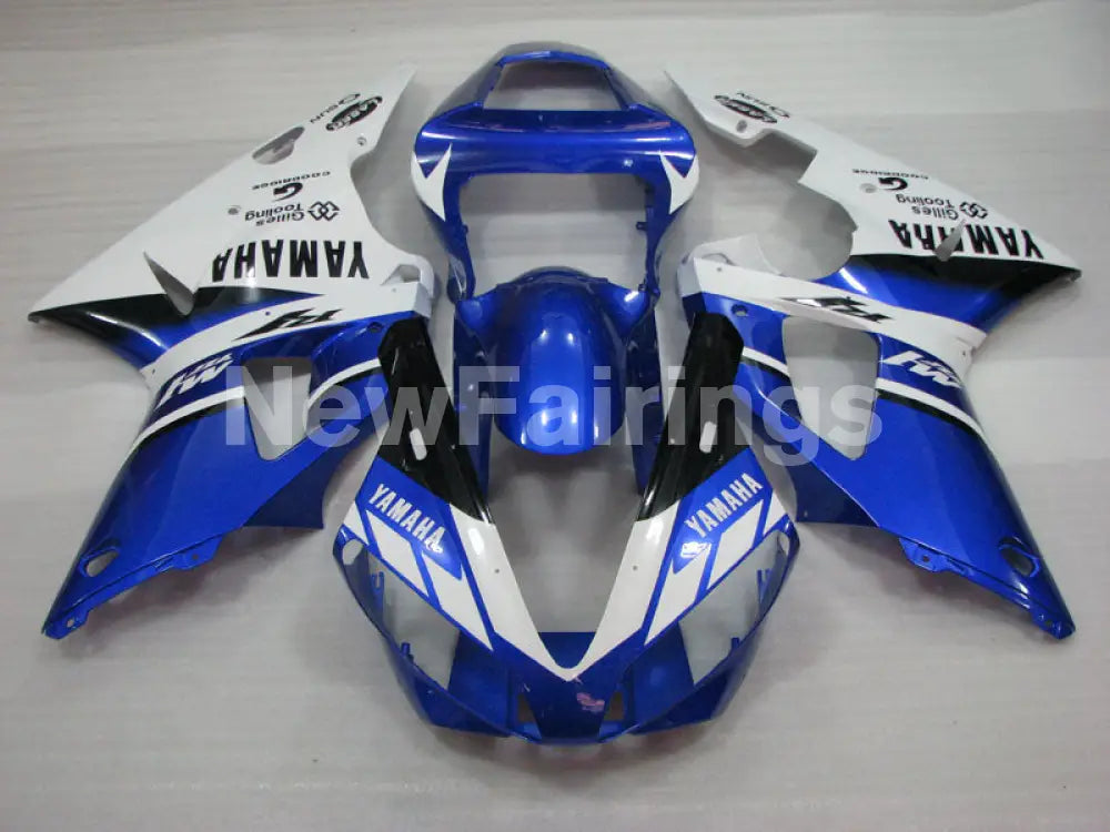 Blue and White Black Factory Style - YZF-R1 00-01 Fairing Kit