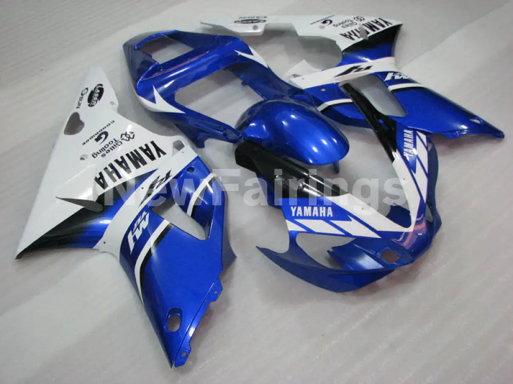 Blue and White Black Factory Style - YZF-R1 00-01 Fairing Kit