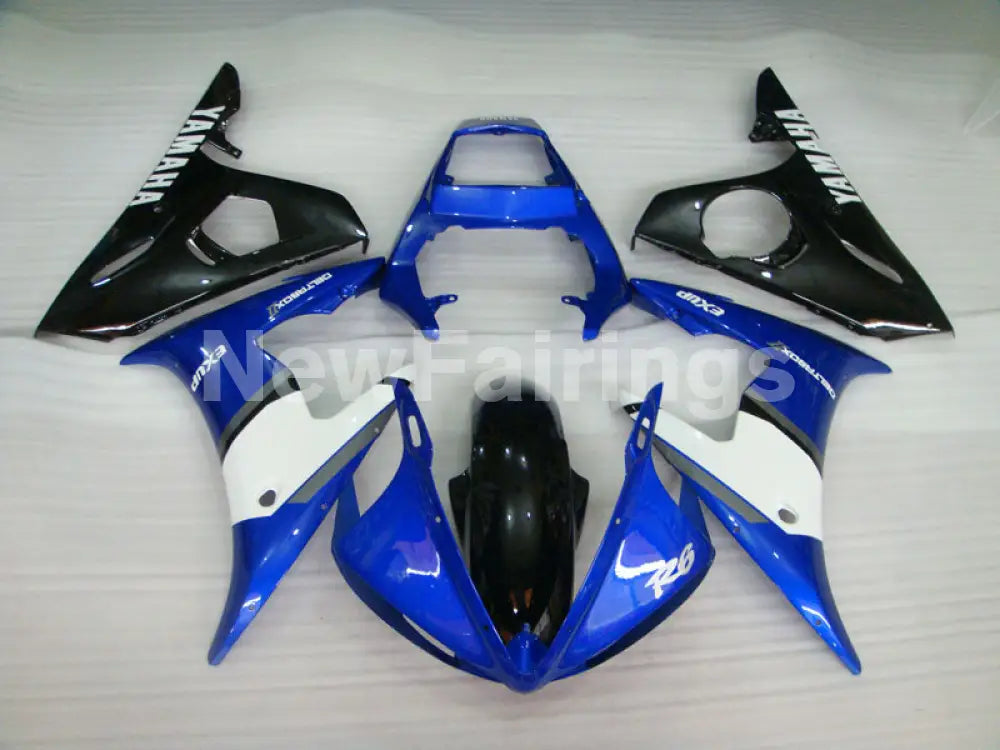 Blue and White Black Factory Style - YZF-R6 05 Fairing Kit