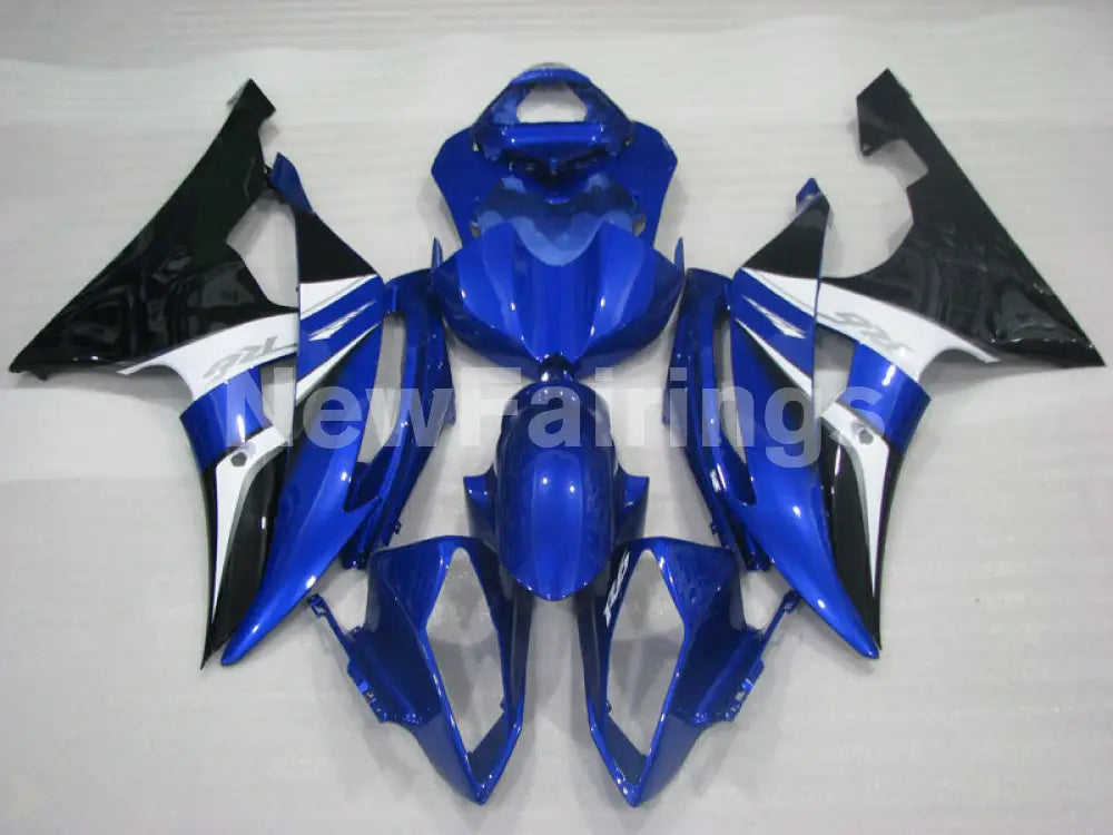 Blue and White Black Factory Style - YZF-R6 08-16 Fairing Kit