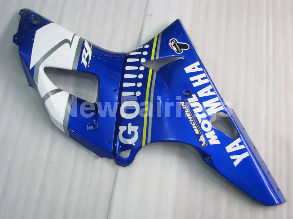 Blue and White GO - YZF-R1 00-01 Fairing Kit