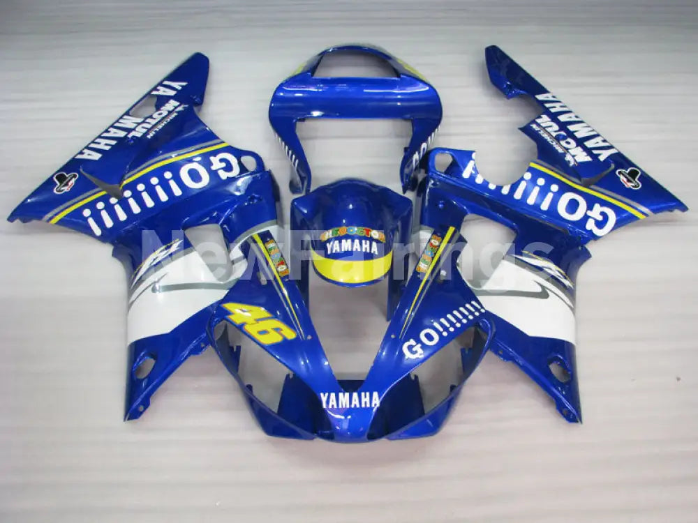 Blue and White GO - YZF-R1 00-01 Fairing Kit