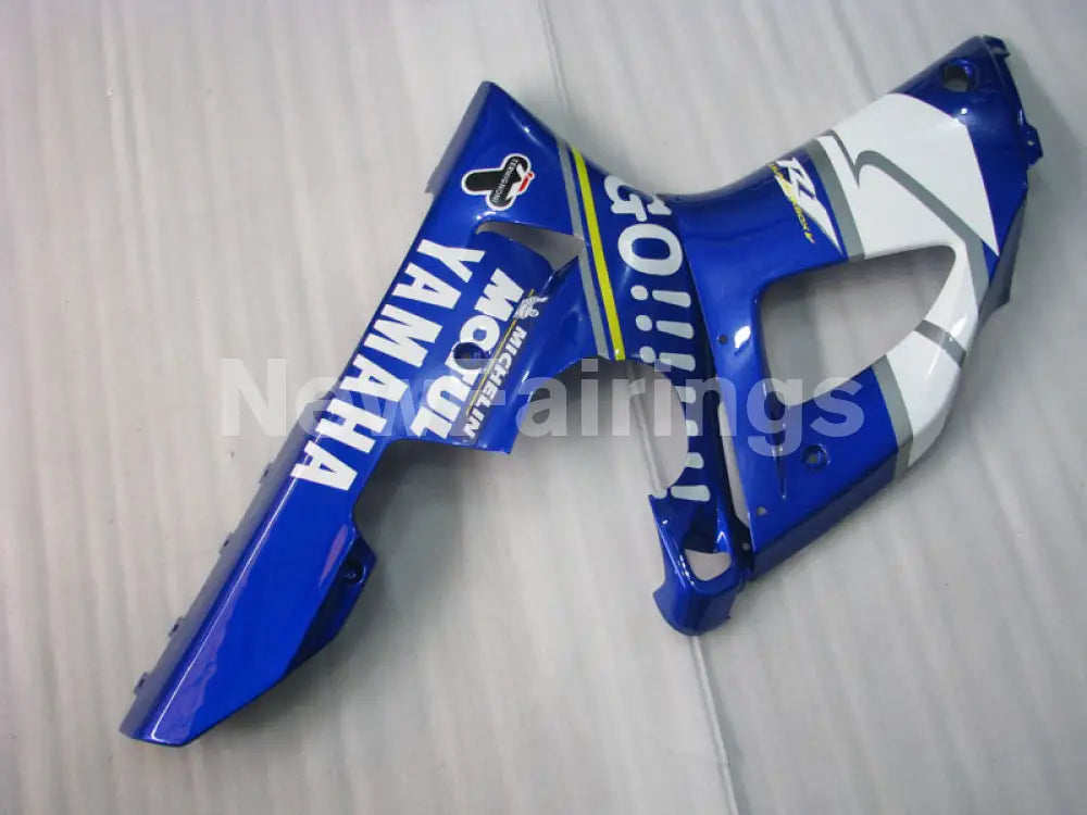 Blue and White GO - YZF-R1 00-01 Fairing Kit
