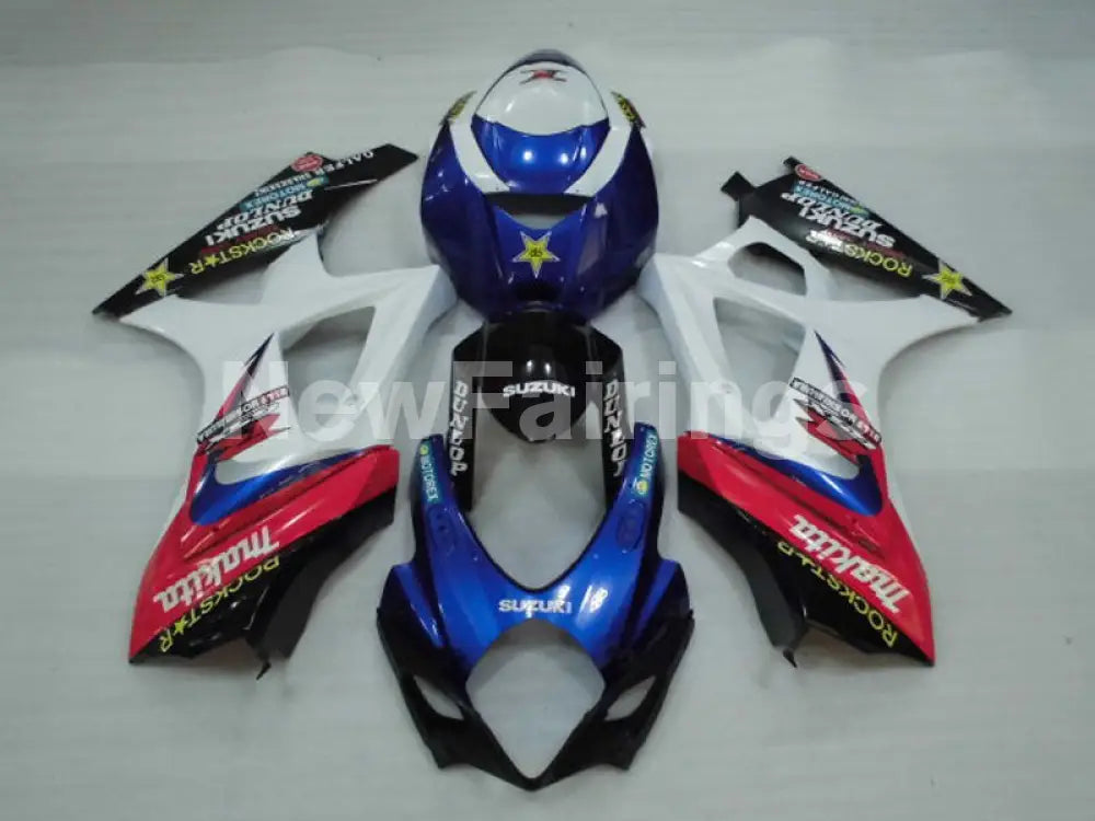 Blue and White Red ROCKSTAR - GSX-R1000 07-08 Fairing Kit