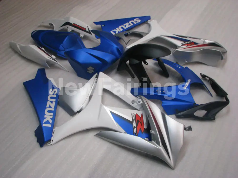 Blue and White Silver Factory Style - GSX-R1000 07-08 Fairing Kit