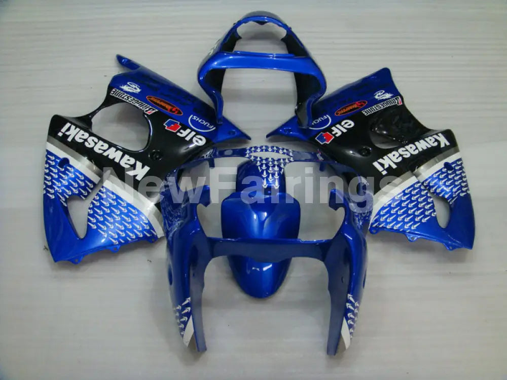 Blue and Black FUCHS - NINJA ZX-6R 00-02 Fairing Kit