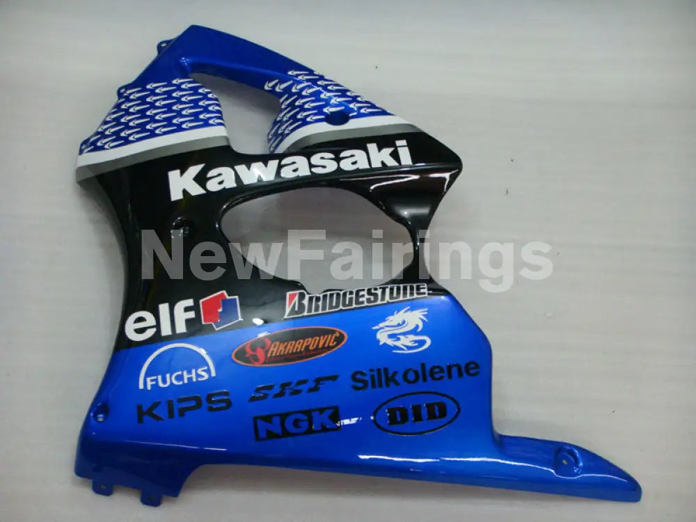 Blue and Black FUCHS - NINJA ZX-6R 00-02 Fairing Kit