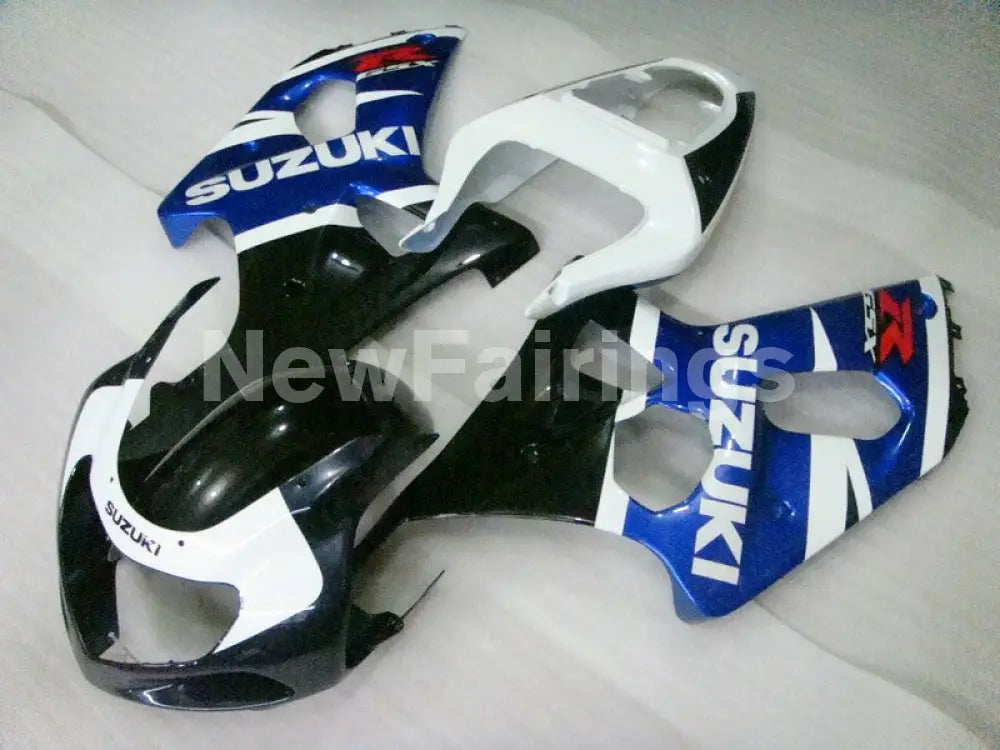 Blue and Black White Factory Style - GSX-R1000 00-02 Fairing Kit