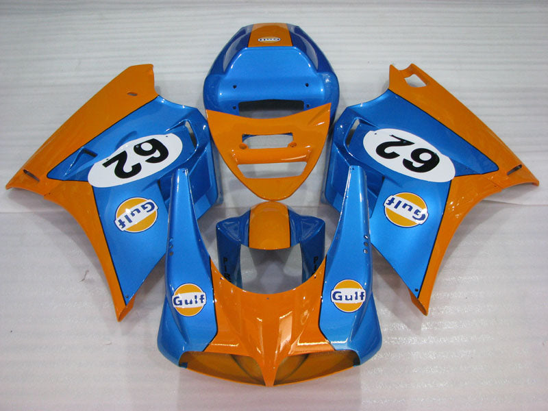 Blue and Orange Gulf - Ducati 748/916/996/998 96-02 Fairing Kit (Single Passenger Seat)