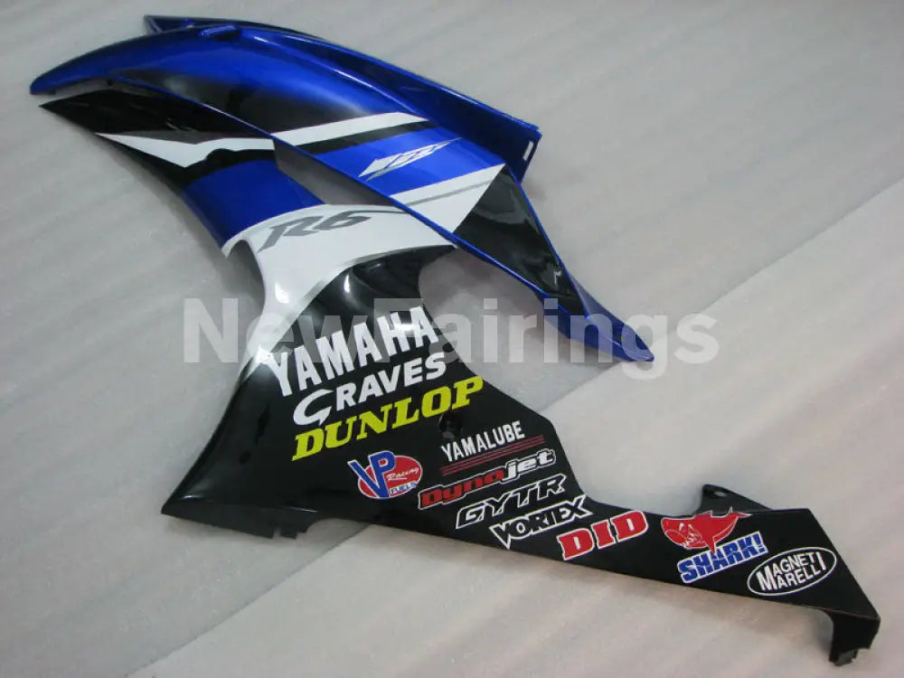 Blue White and Black Dunlop - YZF-R6 08-16 Fairing Kit