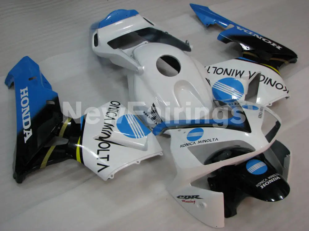 Blue White and Black Konica Minolta - CBR600RR 03-04 Fairing Kit
