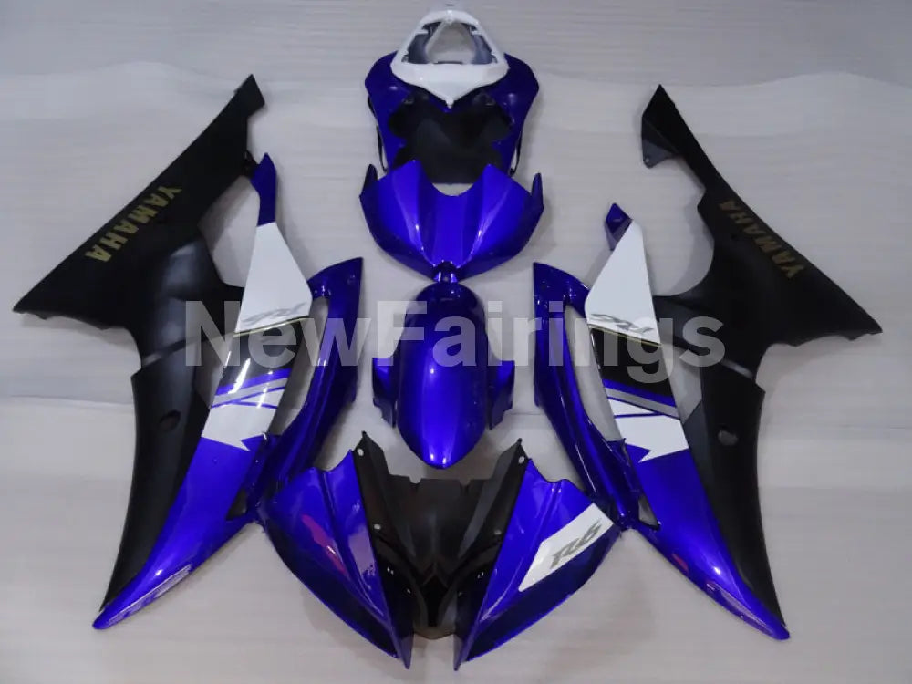 Blue White and Matte Black Factory Style - YZF-R6 08-16 Fairing Kit