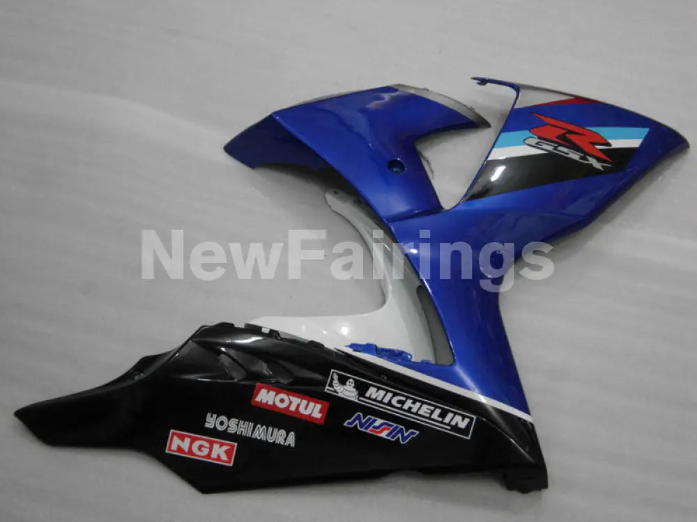 Blue and White Black Factory Style - GSX-R1000 09-16 Fairing Kit