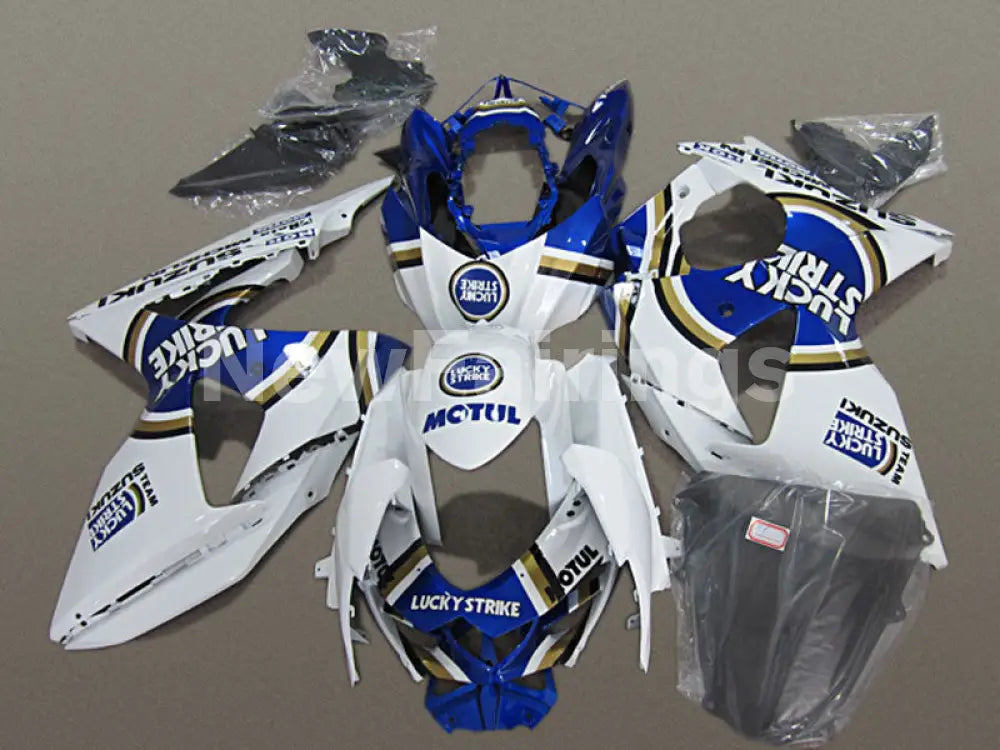 Blue and White Lucky Strike  - GSX-R1000 09-16 Fairing Kit