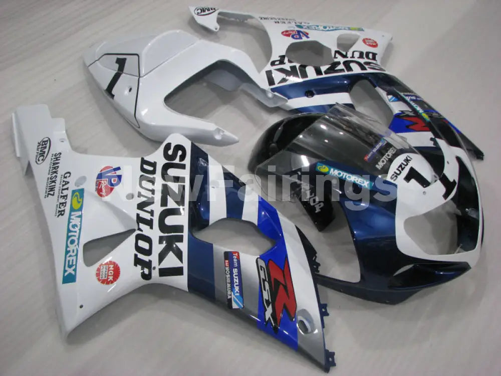 Blue and White MOTOREX - GSX-R1000 00-02 Fairing Kit
