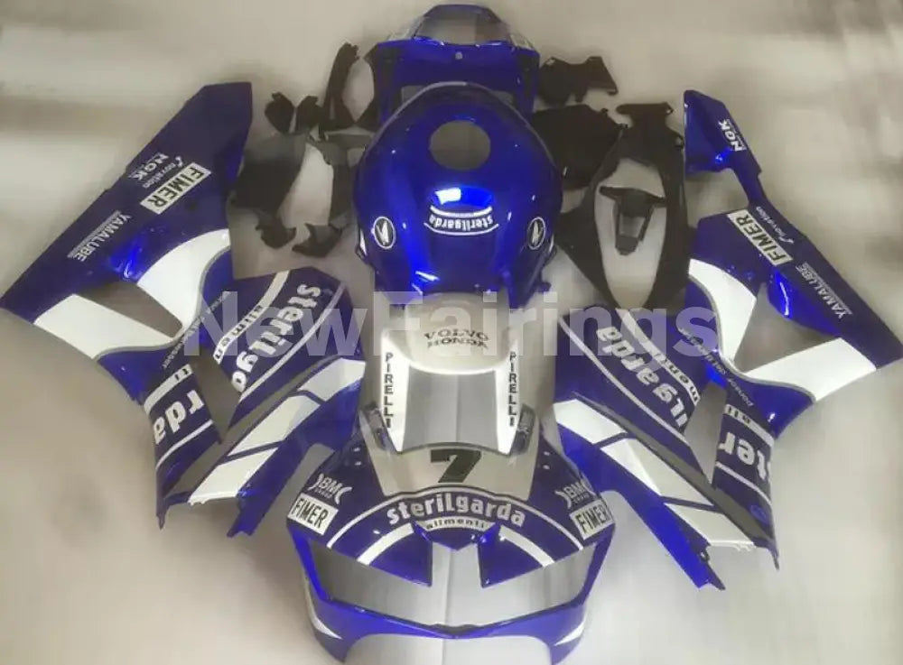 Blue and White Sterilgarda - CBR600RR 13-23 Fairing Kit