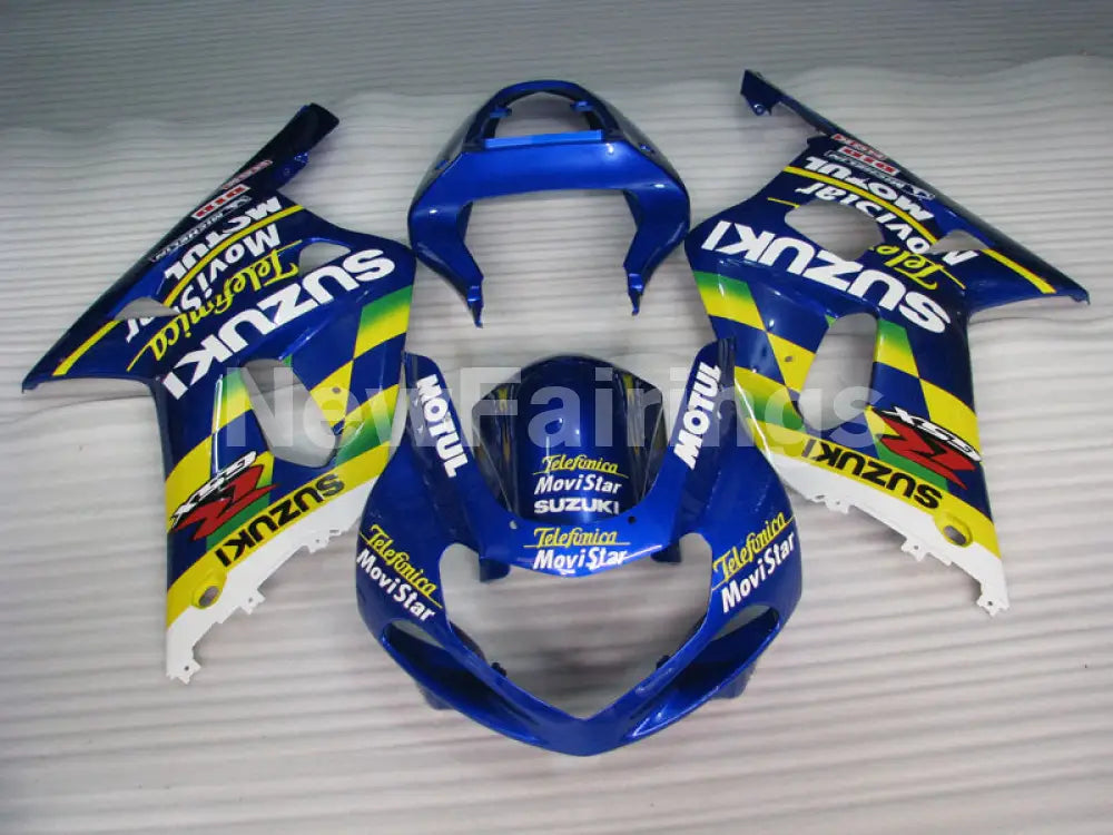 Blue and Yellow Movistar - GSX-R600 01-03 Fairing Kit
