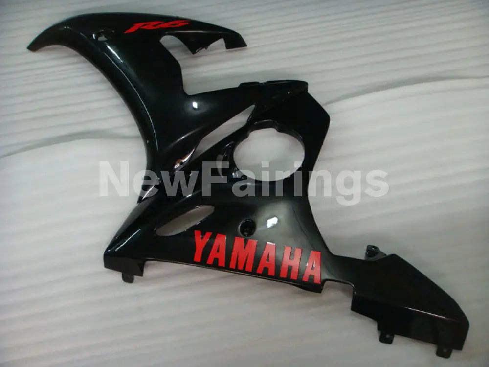 Gloss Black with Red Decals Factory Style - YZF-R6 03-04 Fairing Kit