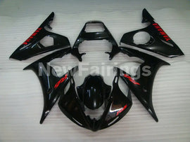 Gloss Black with Red Decals Factory Style - YZF-R6 03-04 Fairing Kit