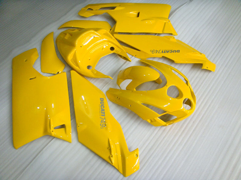 Gloss Yellow Factory Style - Ducati 749 03-04 Fairing Kit (Single Passenger Seat)