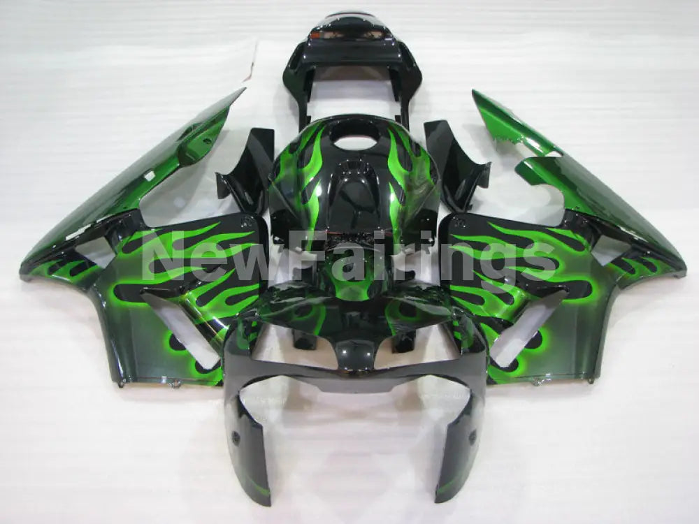 Green and Black Flame - CBR600RR 03-04 Fairing Kit