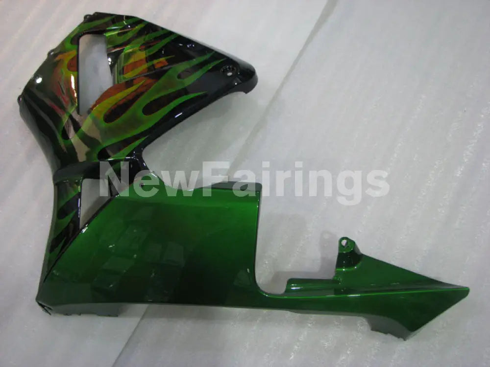 Green and Black Flame - CBR600RR 03-04 Fairing Kit