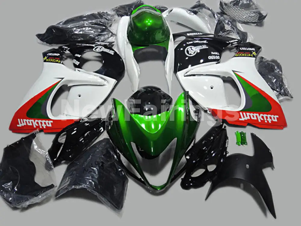 Green and White Red Factory Style - GSX1300R Hayabusa 08-20 Fairing Kit