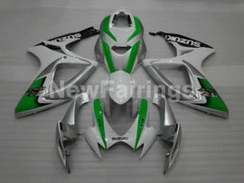 Green and White Silver Factory Style - GSX-R750 06-07 Fairing Kit