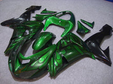 Cargar imagen en el visor de la galería, Green and Black Flame - NINJA ZX-10R 06-07 Fairing Kit