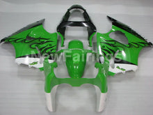 Cargar imagen en el visor de la galería, Green and Black Flame - NINJA ZX-6R 00-02 Fairing Kit
