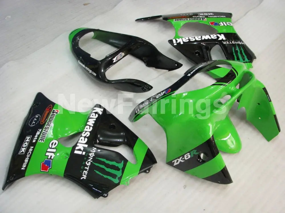 Green and Black Monster - NINJA ZX-6R 98-99 Fairing Kit