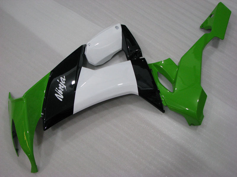 Green and Black White Factory Style - NINJA ZX-10R 08-10 Fairing Kit