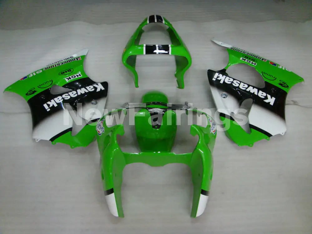 Green and Black White FUCHS - NINJA ZX-6R 00-02 Fairing Kit