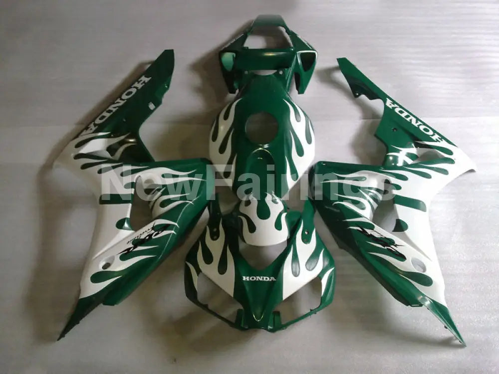 Green White Flame - CBR1000RR 06-07 Fairing Kit