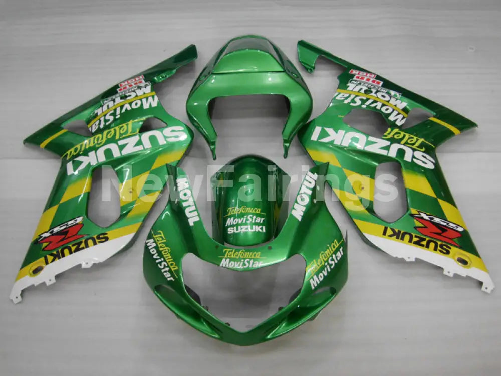 Green and Yellow Movistar - GSX-R600 01-03 Fairing Kit