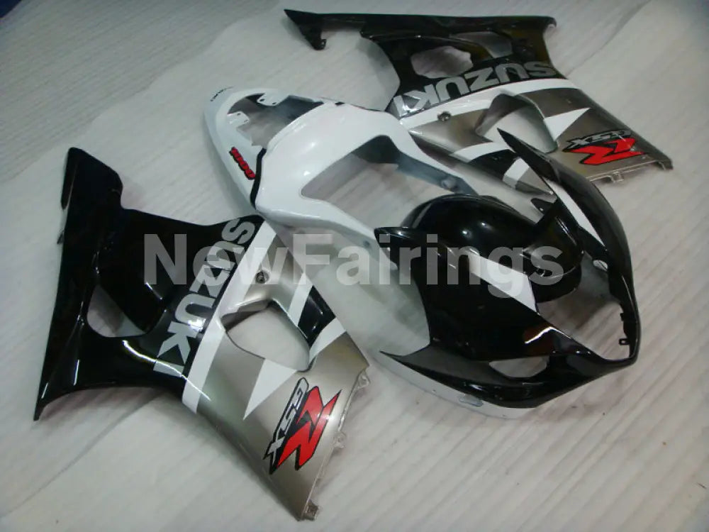 Grey and White Black Factory Style - GSX-R1000 03-04 Fairing Kit