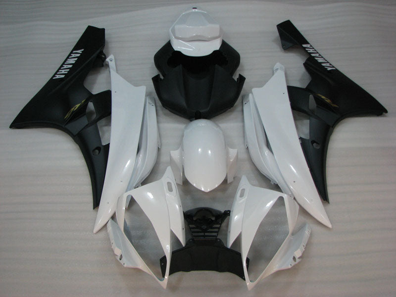 Estilo de fábrica negro mate blanco - Kit de carenado YZF-R6 06-07