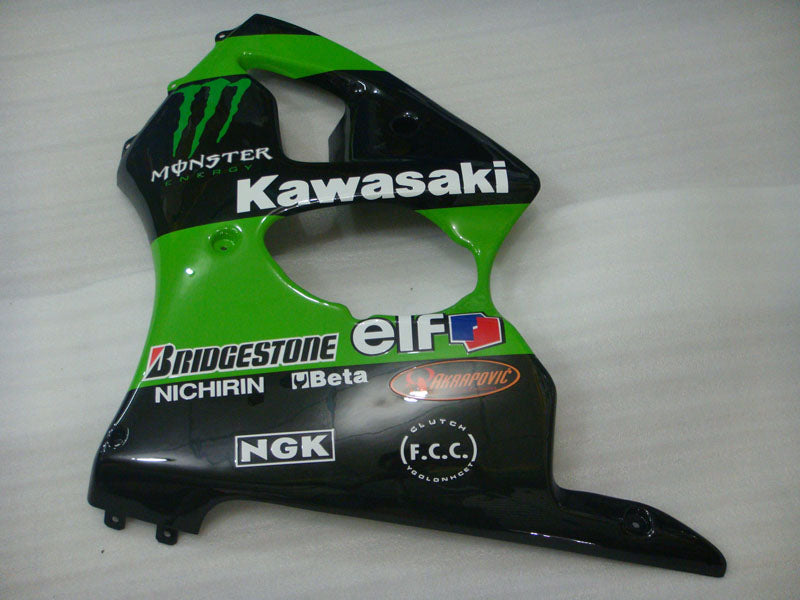 Green and Black Monster - NINJA ZX-6R 00-02 Fairing Kit