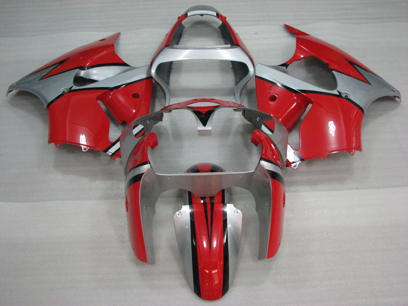 Red and Silver Factory Style - NINJA ZX-6R 00-02 Fairing Kit