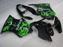 Cargar imagen en el visor de la galería, Black and Green Factory Style - NINJA ZX-6R 00-02 Fairing Kit