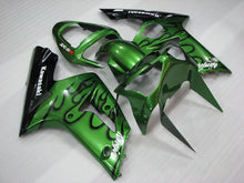 Cargar imagen en el visor de la galería, Green and Black Flame - NINJA ZX-6R 03-04 Fairing Kit