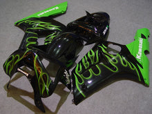Cargar imagen en el visor de la galería, Black and Green Flame - NINJA ZX-6R 03-04 Fairing Kit