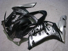 Cargar imagen en el visor de la galería, Black and Silver Flame - NINJA ZX-6R 03-04 Fairing Kit