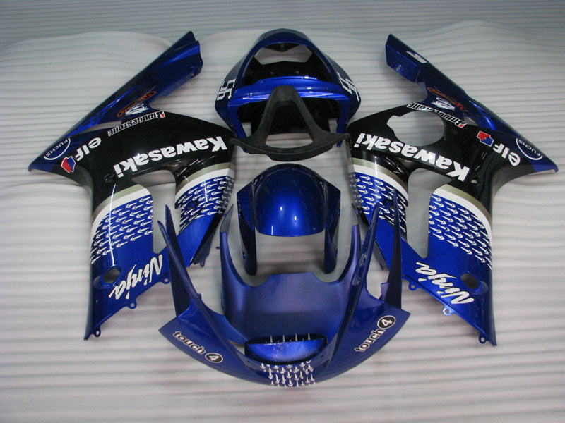 Blue and Black FUCHS - NINJA ZX-6R 03-04 Fairing Kit