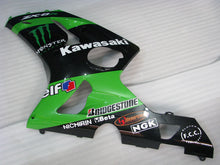 Cargar imagen en el visor de la galería, Green and Black Monster - NINJA ZX-6R 03-04 Fairing Kit