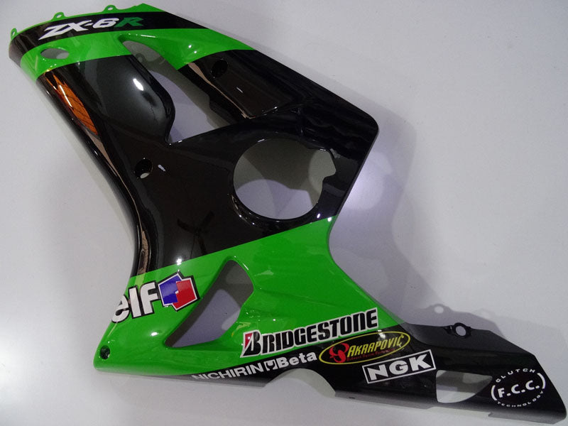 Black and Green Factory Style - NINJA ZX-6R 03-04 Fairing Kit