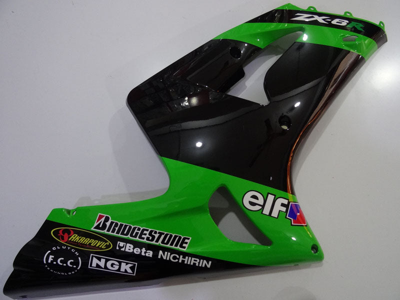 Black and Green Factory Style - NINJA ZX-6R 03-04 Fairing Kit