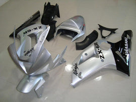 Silver and Black Factory Style - NINJA ZX-6R 03-04 Fairing Kit