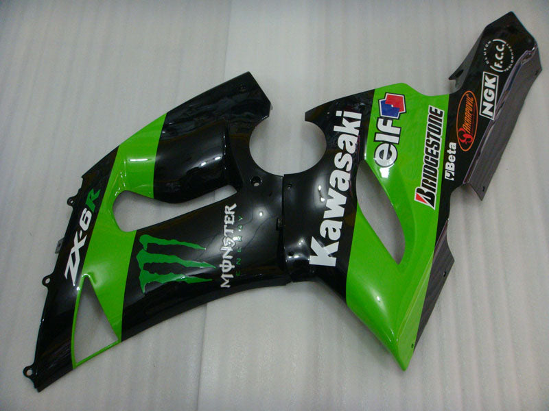Monstruo Verde y Negro - Kit de Carenado NINJA ZX-6R 05-06
