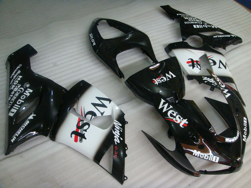 Black and White West - NINJA ZX-6R 05-06 Fairing Kit